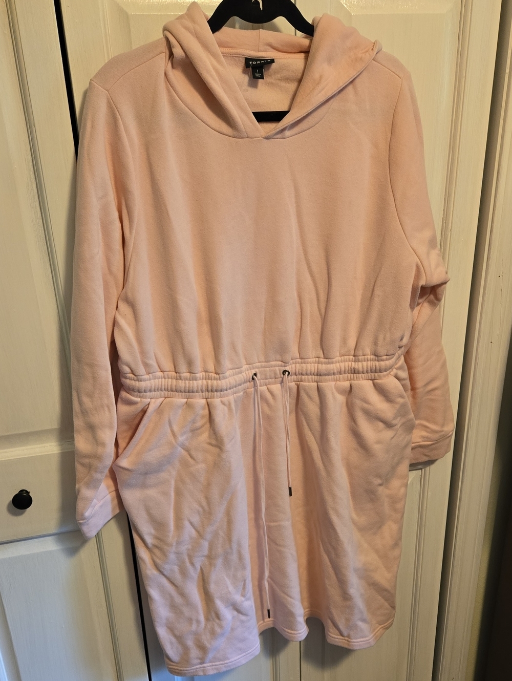 Torrid Pink Hoodie Dress with Drawstring Waist